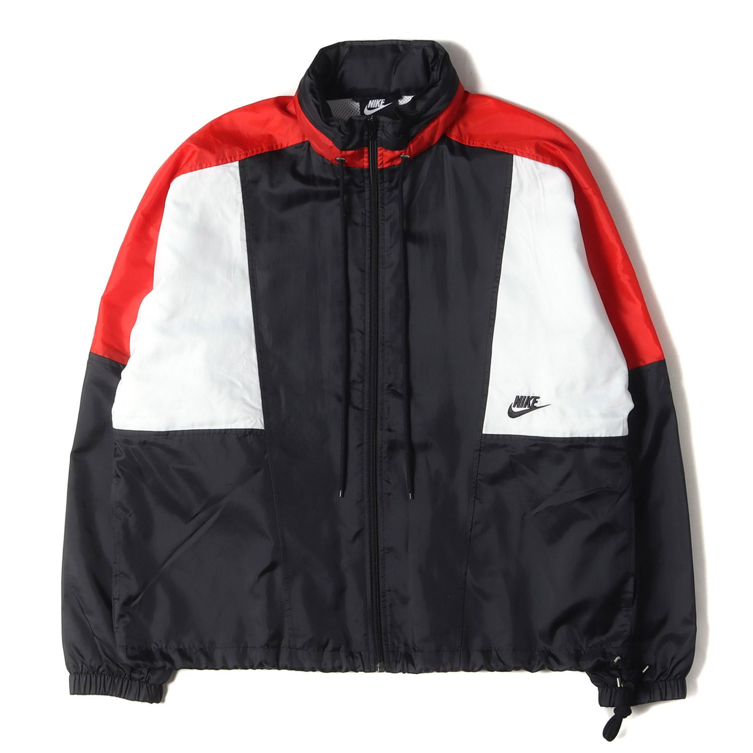 NIKE ナイキ ジャケット サイズ:M 18AW ウーブン ジャケット リ イシュー AS M NSW JKT WVN RE-ISSUE AQ1891-010 アウター ブルゾン ウインドブレーカー 上着 ブラック レッド ホワイト 【メンズ】