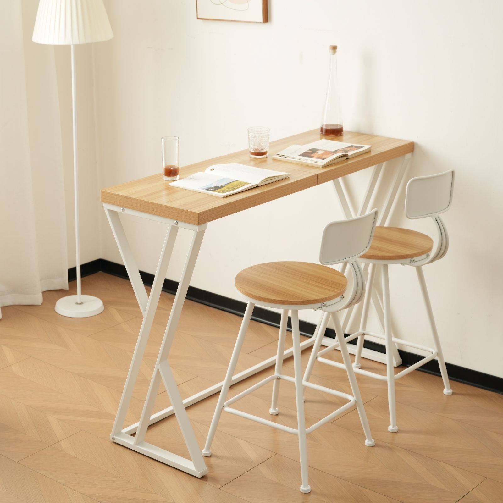 ダイニングテーブルセット 2人用 3点セット テーブル 1点 W120×D40×H90cm チェア 2脚 ダイニングセット 家具 チェア 食卓 2人掛け 北欧 ナチュラル