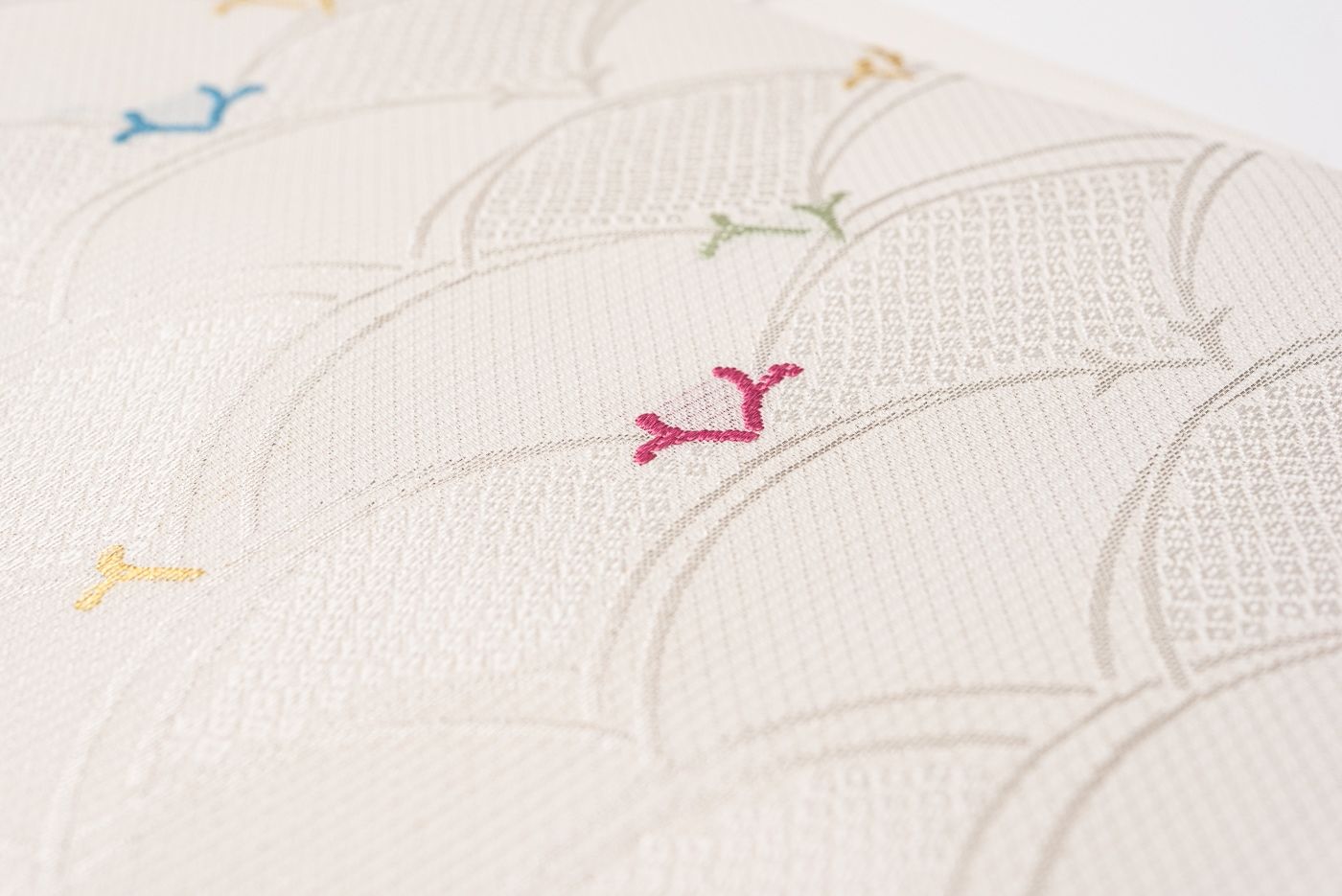 新品 夏帯 絽 九寸名古屋帯 松葉青海波