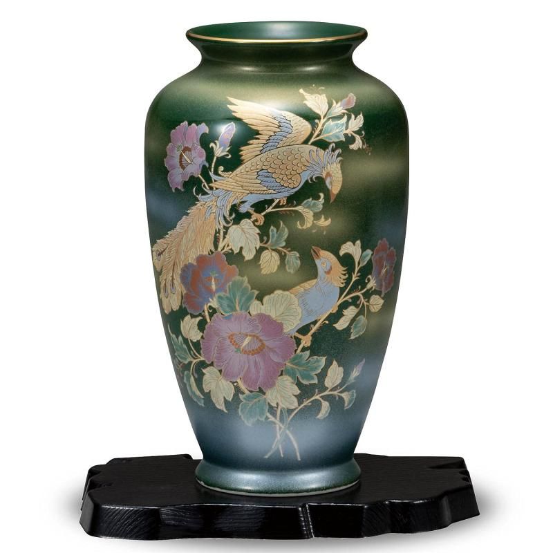 花瓶 おしゃれ 陶器 九谷焼 オリベ鳳凰 花器 置物 ブランド
