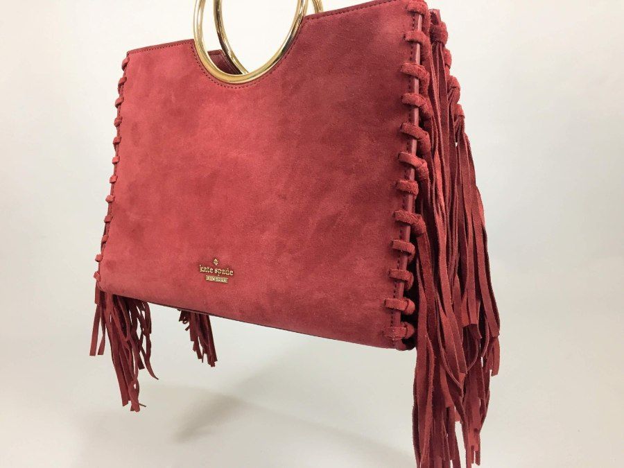 Kate spade フリンジバック　ハンドバッグ　スウェード 2way ケイトスペード ハンドバッグ 2way ショルダーバッグ フリンジ