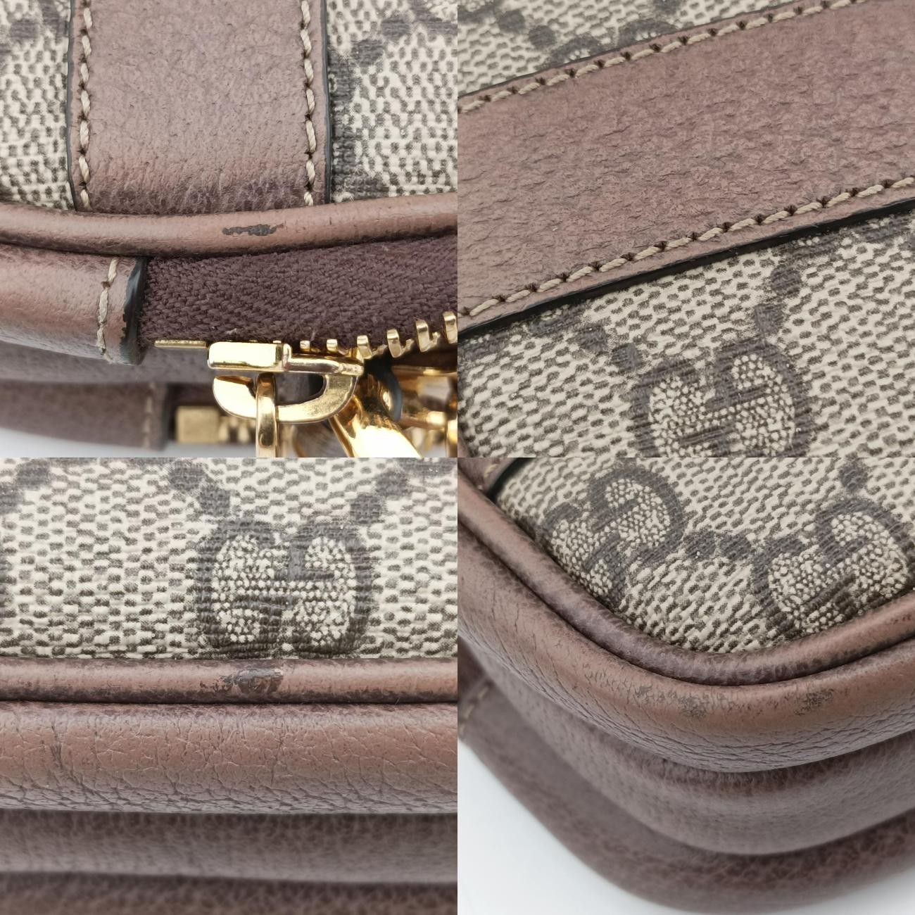 グッチGucciオフィディアブラウンPVCコーティングキャンバス×レザー546597