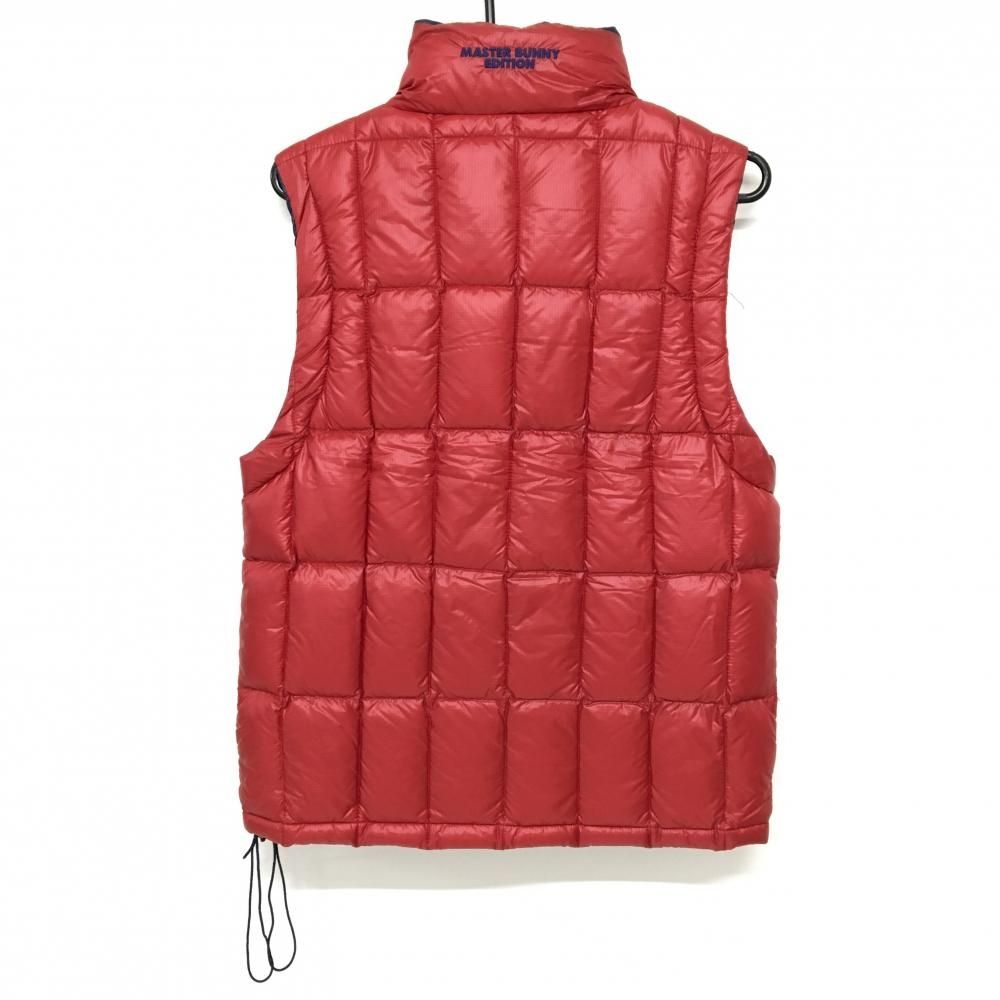 マスターバニー ダウンベスト レッド 格子地模様 軽量 メンズ 4 M ゴルフウェア MASTER BUNNY EDITION