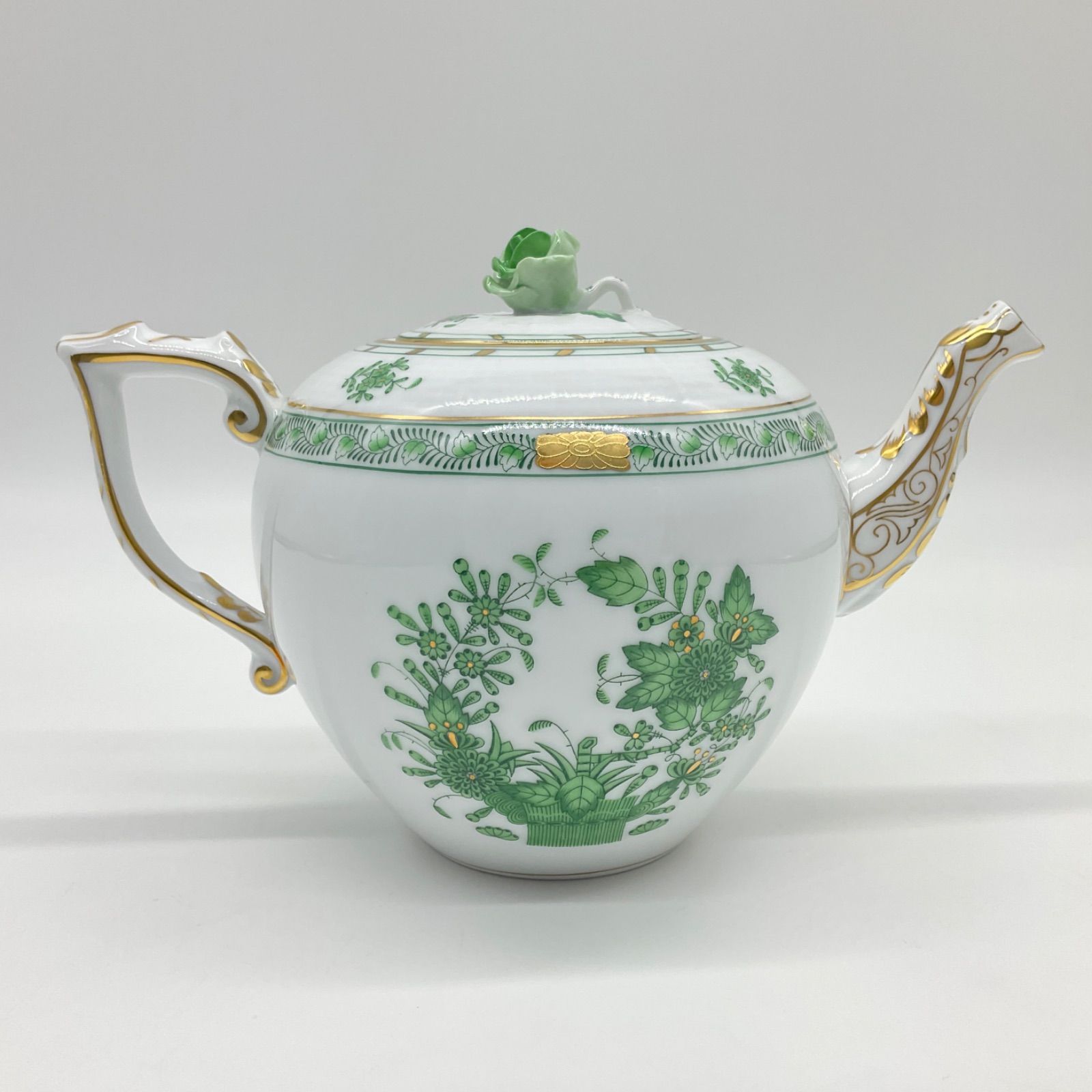 ヘレンド アボニーグリーンシリーズ ティーポット ○HEREND ヘレンド