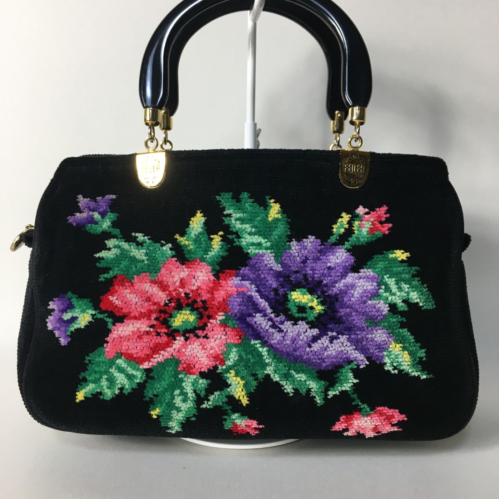 2506-144｜美品｜フェイラー ハンドバッグ シュニール織 花柄