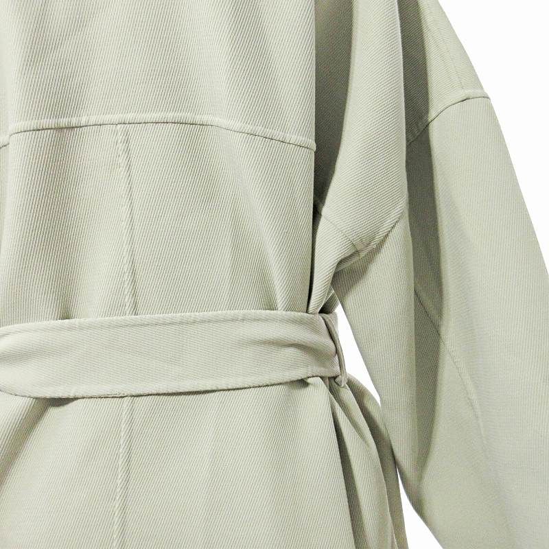 スタニングルアー STUNNING LURE 美品 ロング ボタンレス ベルテッド ノーカラー コート ジャケット 前開き 0 ベージュ 0702