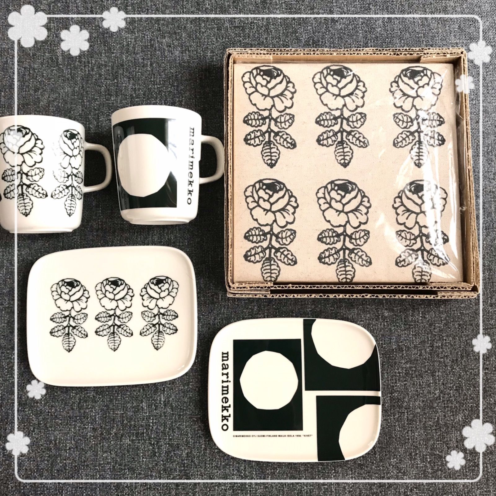 Marimekko マリメッコ 食器 ファブリックボード5点セット 