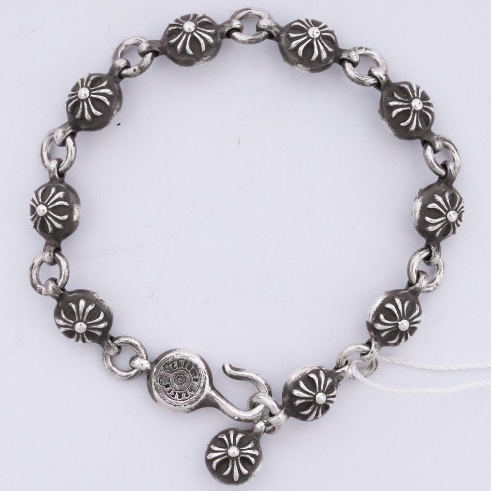 CHROME HEARTS クロスボールブレスレット #2 10リンク シルバー - メルカリ