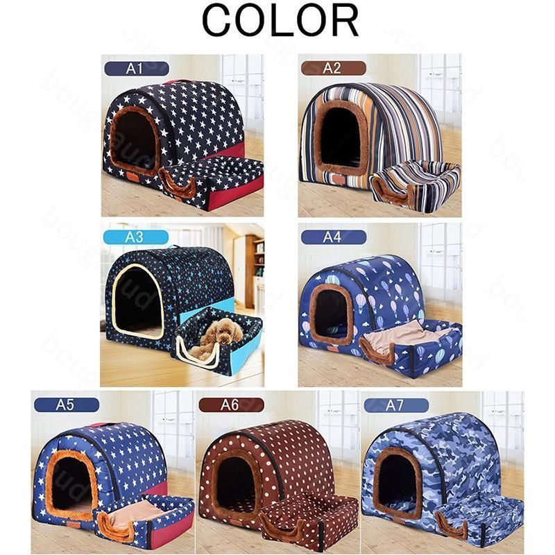 ドーム型 犬猫用ベッド ペットハウス ペットベッド 犬の巣 2WAY 柔らか 通年用 保温 寝具 取り外して 洗える クッション付き S-3XLサイズ