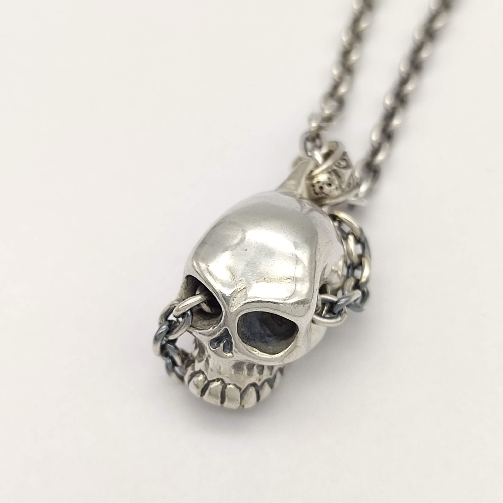 ディールデザイン　シルバースカルネックレス 美品】DEAL DESIGN ディールデザイン スカルネックレス SILVER