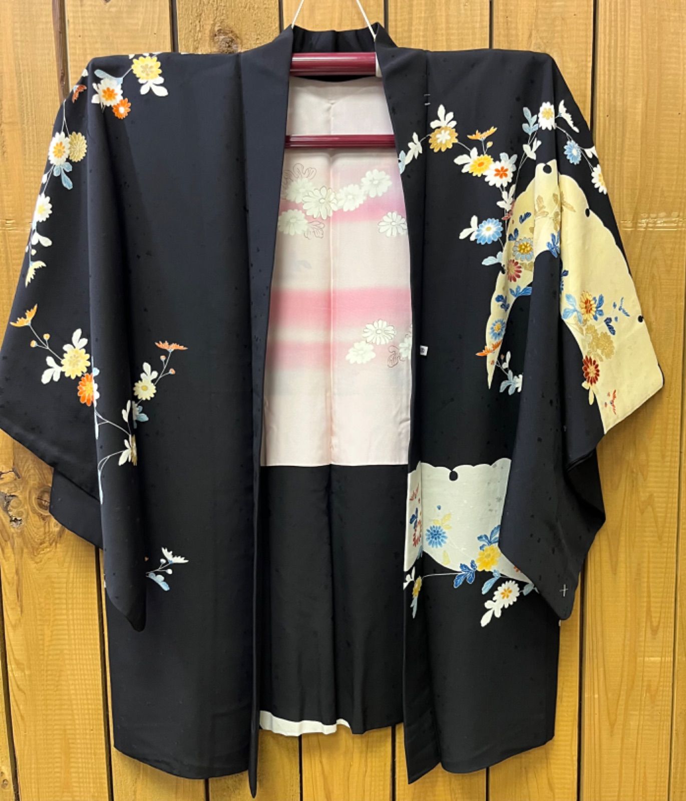 豪華絢爛綺麗美品身丈163cm裄丈66cm薄紫花火柄正絹小紋単衣広襟（未使用）