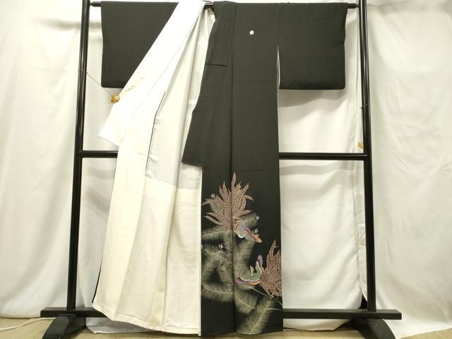 作家物　姫　正絹黒留袖　155cm　k338 作家物姫正絹黒留袖155cmk338