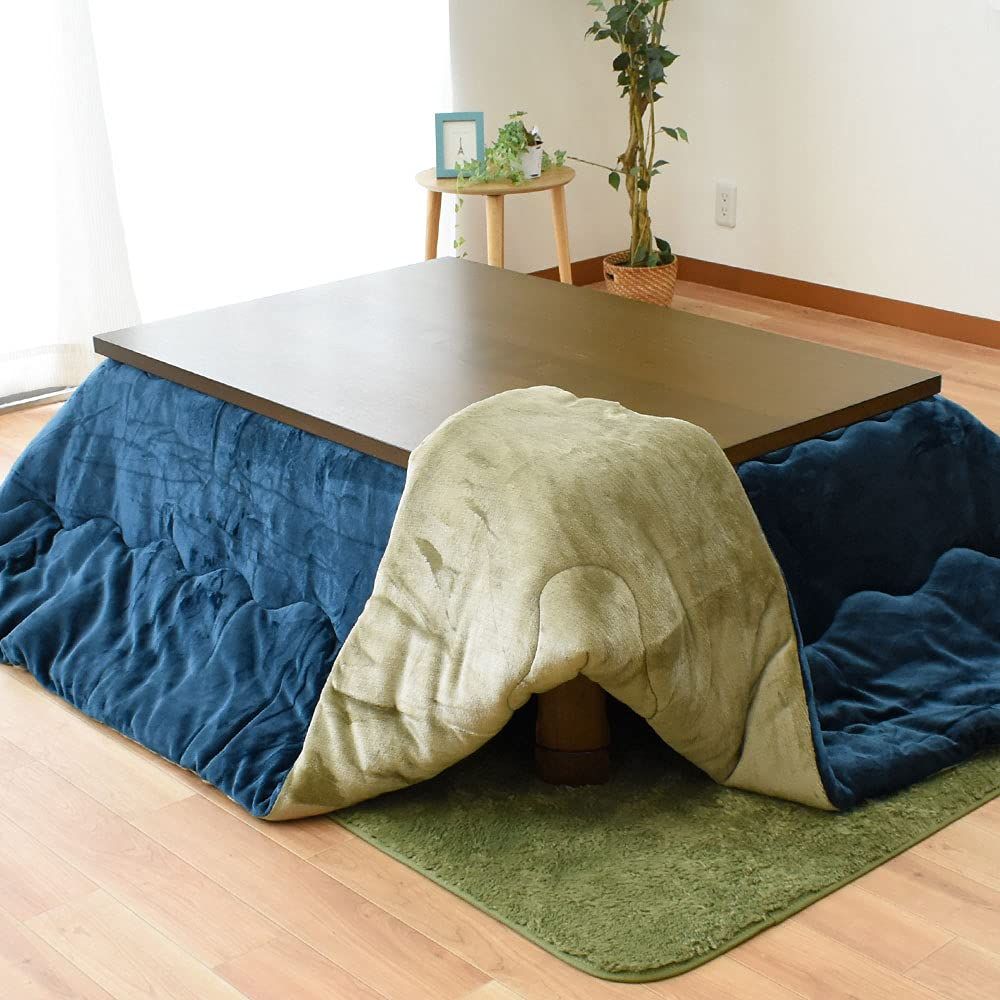 【数量限定】あったか シンプル おしゃれ 両面使える 適合こたつ本体：80×105cm～90×120cm 暖かい リバーシブルタイプ 無地 ふわふわ 厚掛け コタツ ベージュ ネイビー 約205×245cm 長方形 炬燵 