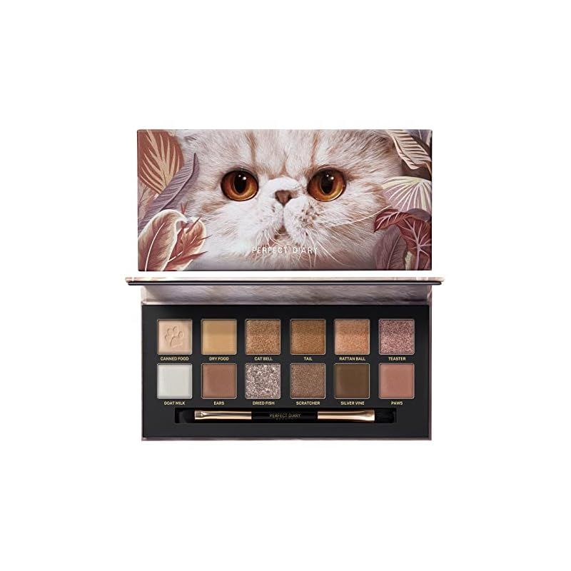 PERFECT DIARY パーフェクトダイアリー 動物アイシャドウパレット (1.2gx12色) (猫 ブラウン)