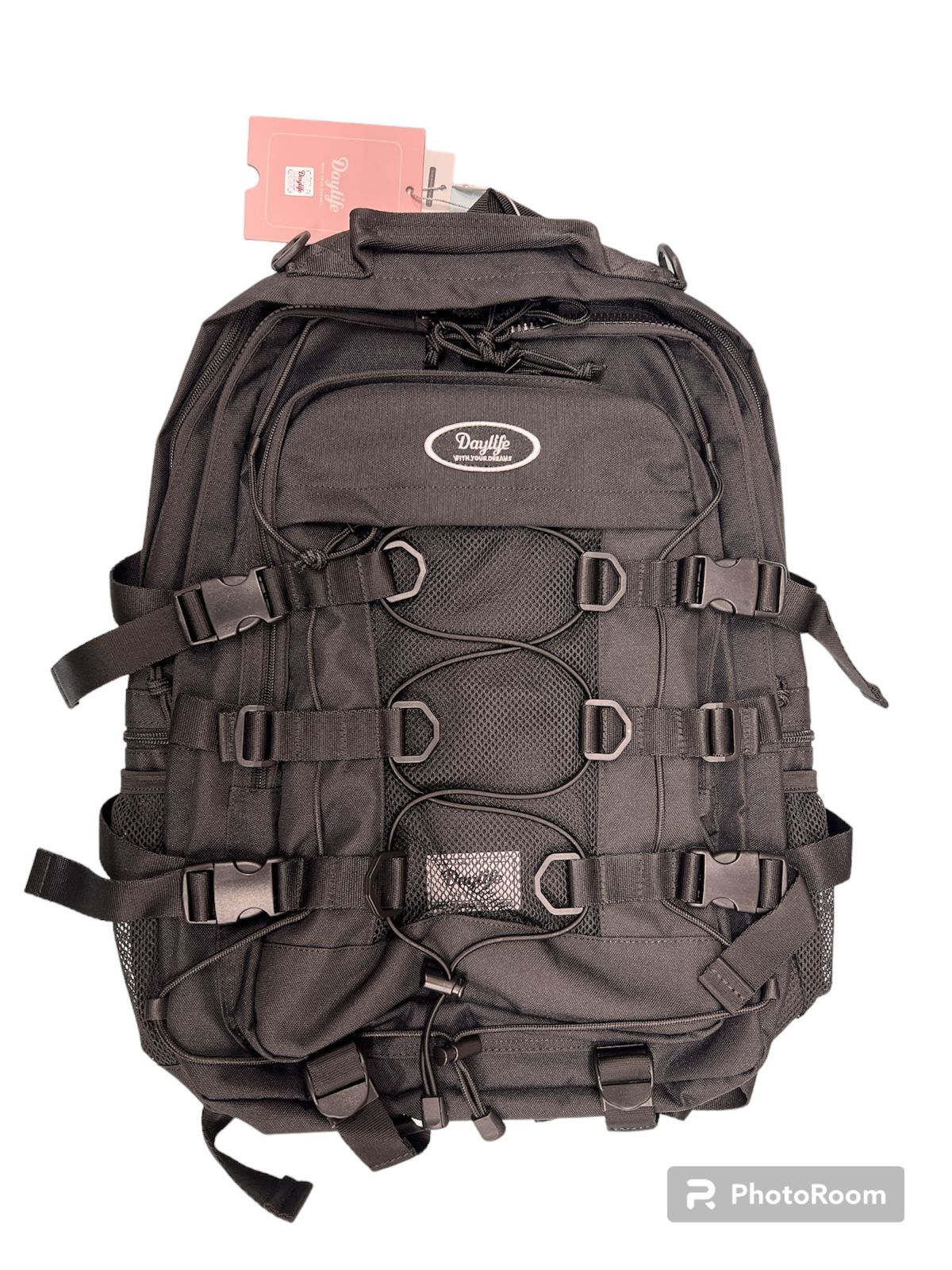 ラスト1点【海外限定 新品・未使用】韓国 Daylife DOUBLE STRING BACKPACK デイライフ リュック バックパック ※ブラック  大容量 ステッカー付き - メルカリ