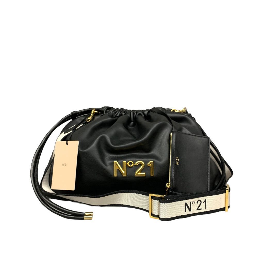 新品 N°21 ヌメロヴェントゥーノ ロゴ 巾着型 ショルダーバッグ