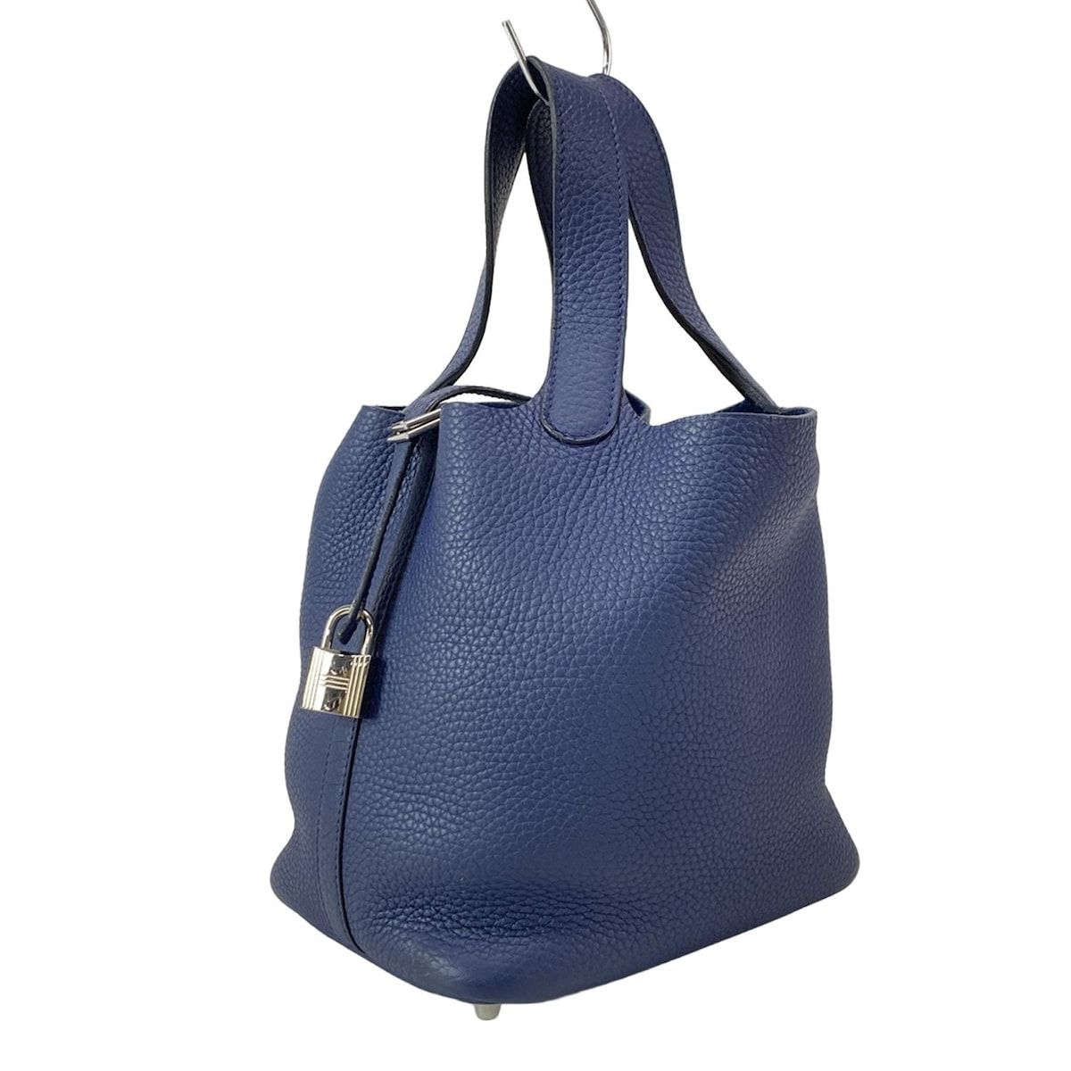 HERMESピコタンロック PM ブルーサフィール × シルバー金具　刻印B エルメス ピコタンロック18/PM ブルーサフィール トリヨン