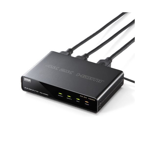 サンワサプライ4K2K対応HDMI分配器 2分配 VGA-UHDSP2 1個