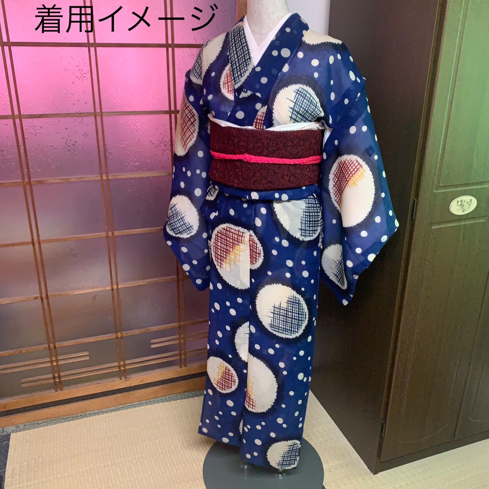 夏用 名古屋帯 夏帯 夏着物 着物 普段着 リメイク 羅 花柄