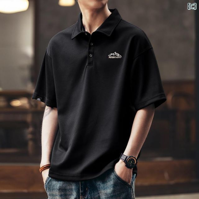 2XL メンズ ファッション 服 男性用 オシャレ シンプル 大人 かっこいい 大きいサイズ ストリート 紳士服 マウンテン 刺繍 半袖 ポロシャツ 夏 ゆったり トップス WWW_OLIVIERBERNSTEIN_COM