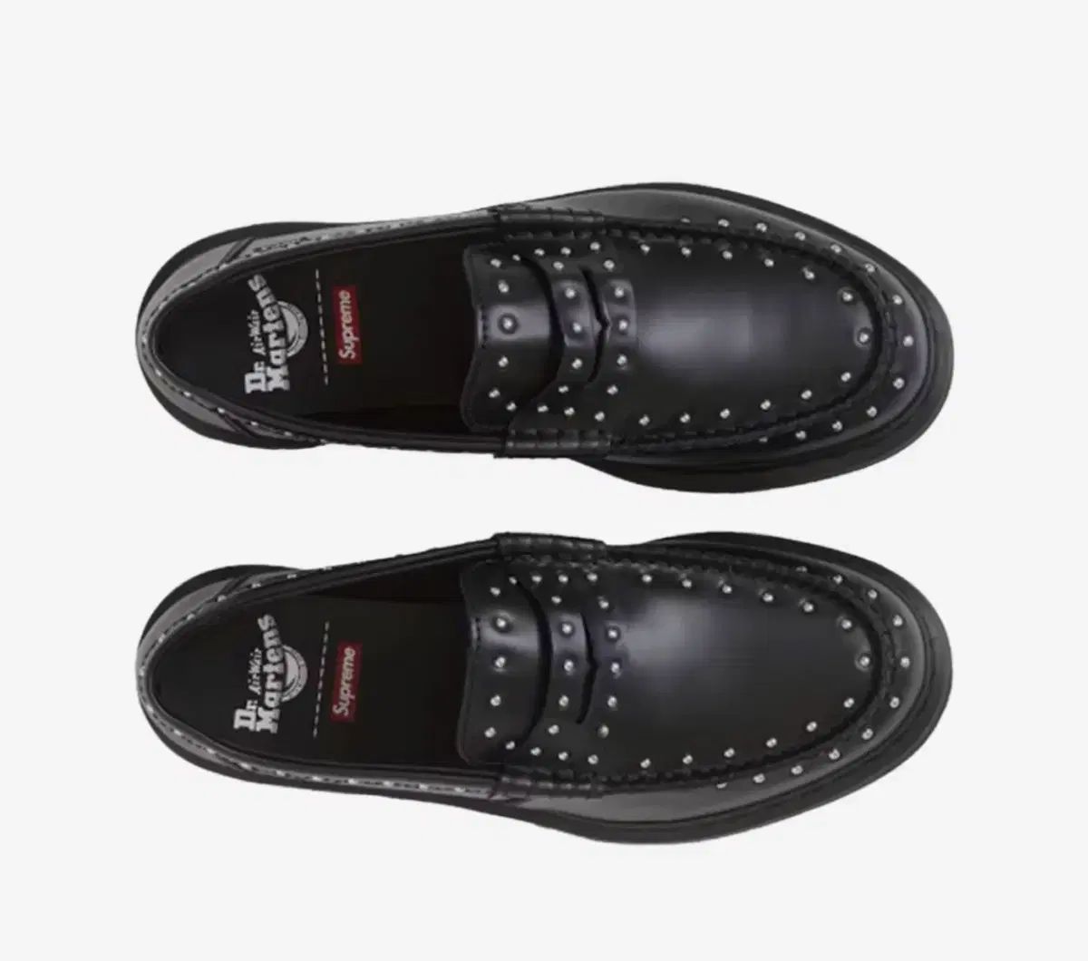 280 Supreme シュプリーム DR. MARTENS ドクターマーチン スタッズ フェントン ローファー 黒 UK 9 US 10