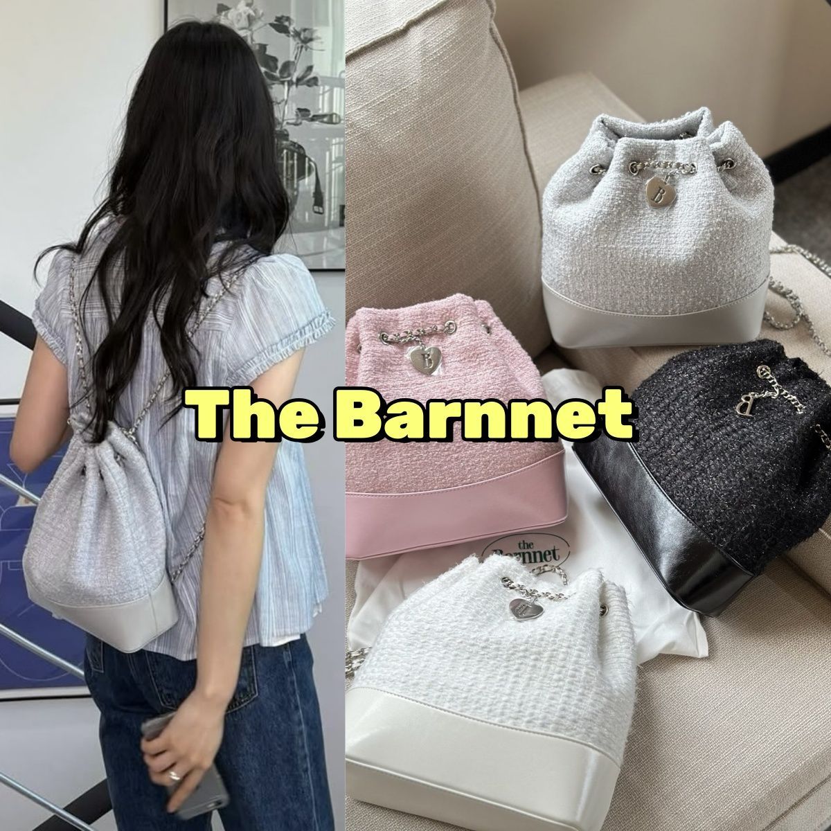 The barnnet ツイードチェーンバッグ　リュック Tweed Drawstring Chain Backpack（リュック）｜The Barnnet（ザ