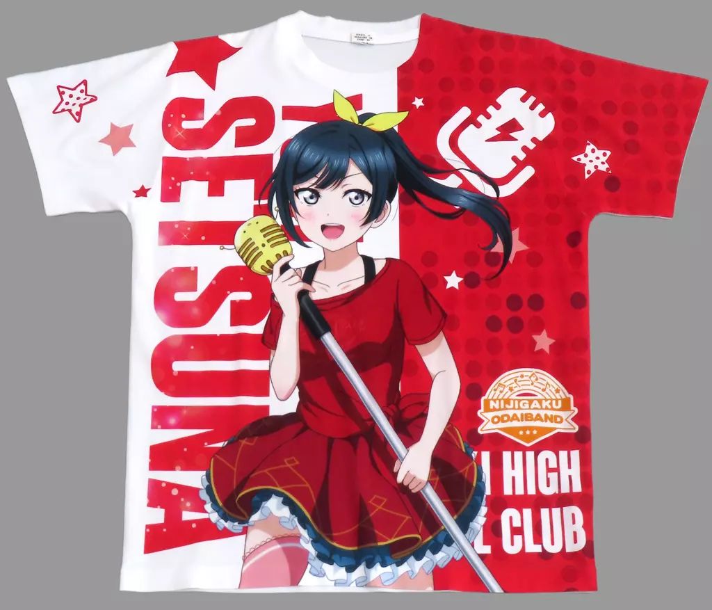 虹ヶ咲学園 優木せつ菜 フルグラフィックTシャツ ODAIBAゲーマーズ3周年 中古】Tシャツ 優木せつ菜(ODAIBAゲーマーズ3周年ver.) フル