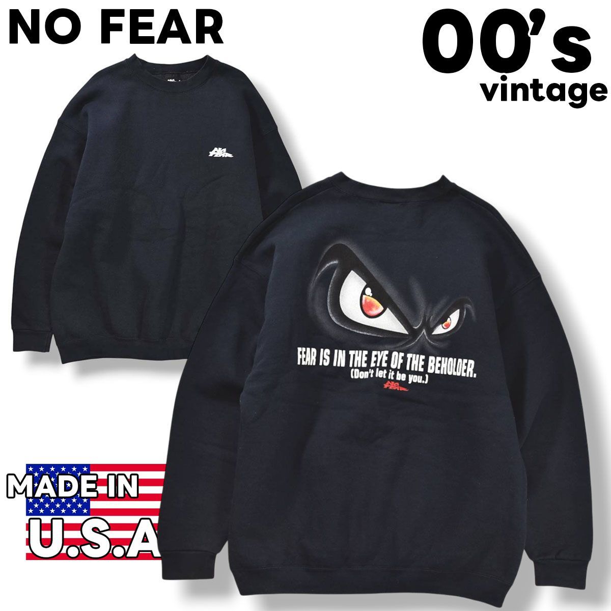 美品】 00s ヴィンテージ USA製 ノーフィア NO FEAR ロゴ プリント 