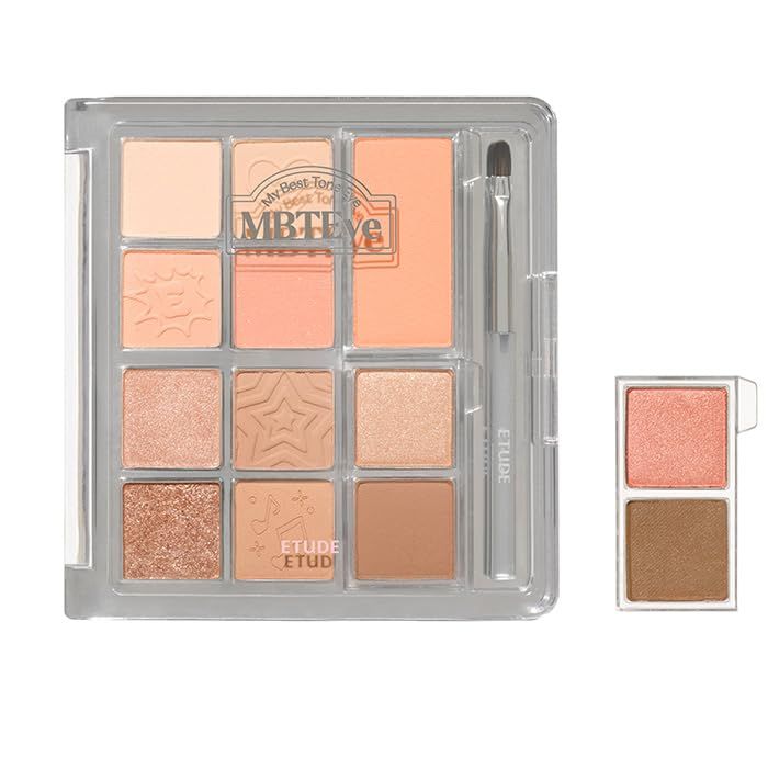 ETUDE [エチュード公式] マイベストトーンアイパレット E 天性のエンターテイナー/多色パレット アイシャドウ ラメ シマー マット 入れ替え 持ち運び カスタム [E] [E 天性のエンターテイナー]