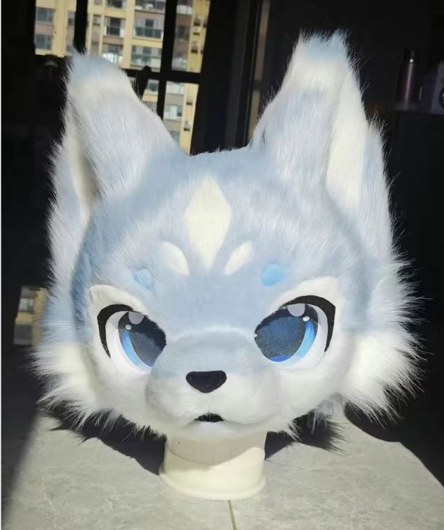 M-loongren] 動物 ファースーツ 犬 ヘッドマスク コスプレ オオカミ