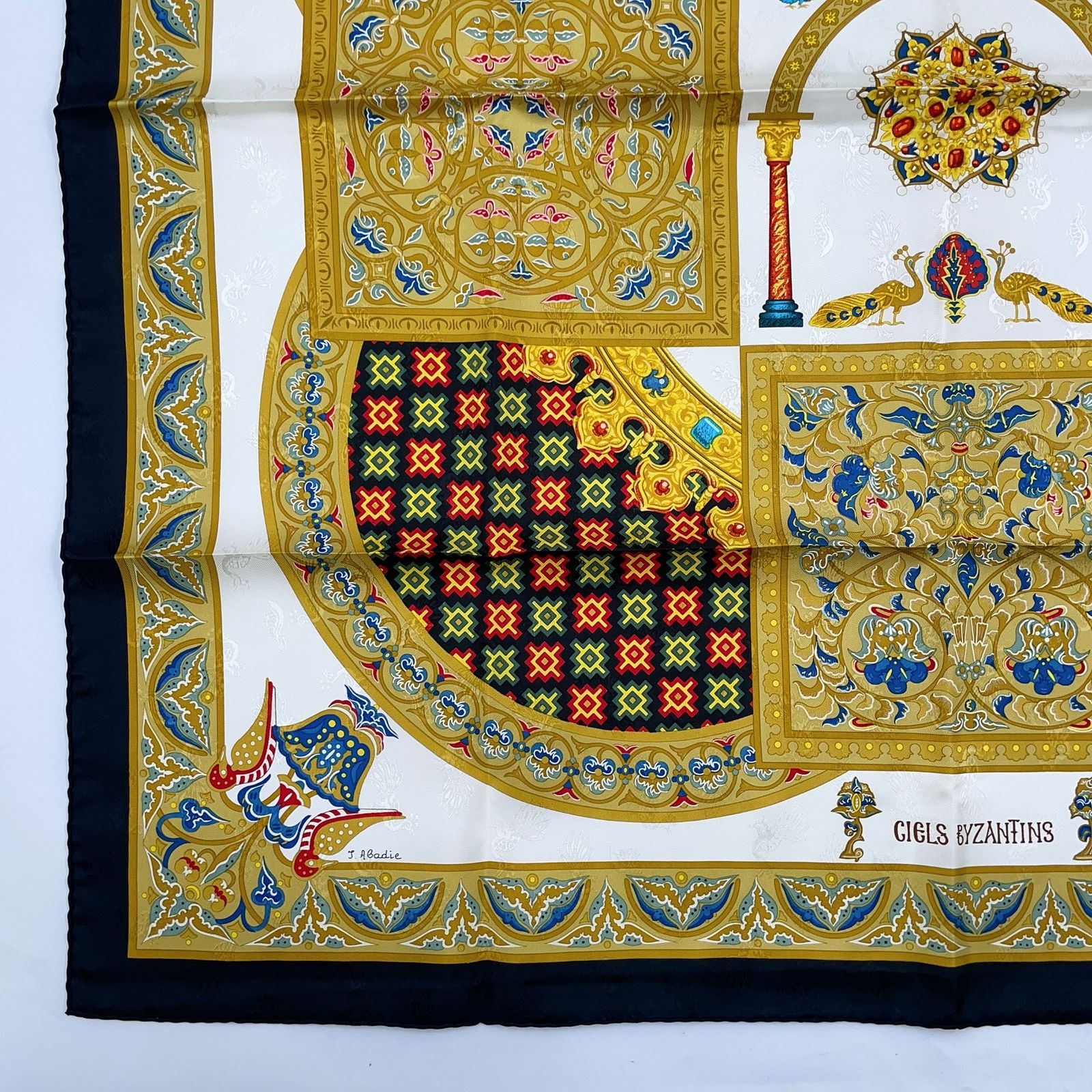 HERMES カレ90 CIELS BYZANTINS ビザンチンの空 シルク マルチカラー