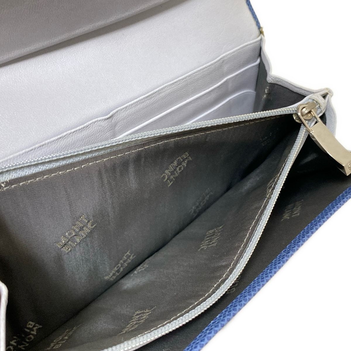 MONTBLANC(モンブラン) 長財布 - ブルー×ライトブルー レザー 美品