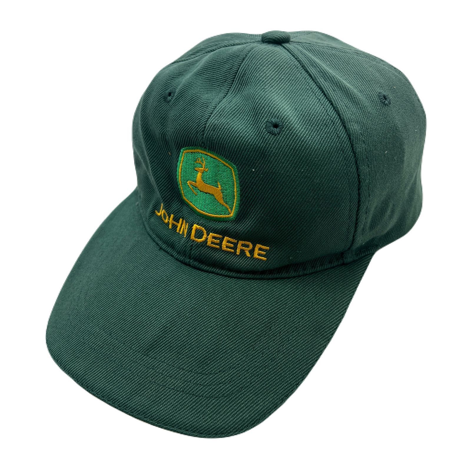 JOHN DEERE ジョンディア ロゴ刺繍 ビンテージ キャップ 帽子 グリーン