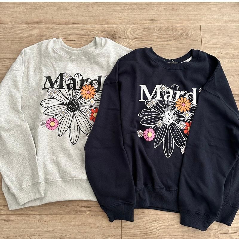 Mardi Mercredi マルディメクルディ パーカー 馬鹿らしく SWEATSHIRT スウェット シャツ FLOWER MARDI フラワー  マルディ レディース ファション