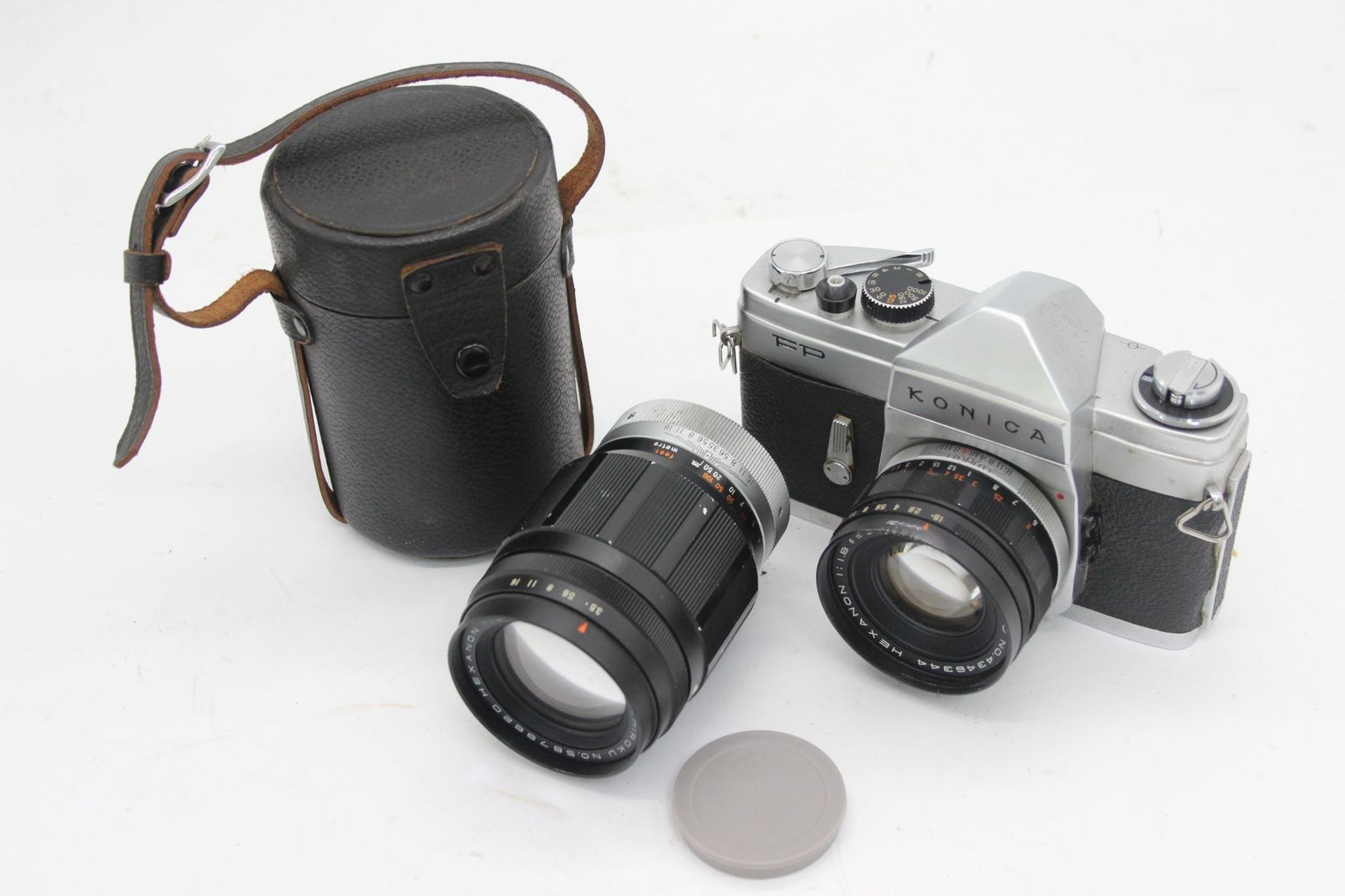 【訳あり品】 コニカ KONICA FP HEXANON 52mm F1.8 135mm F3.5 ボディレンズセット s9196