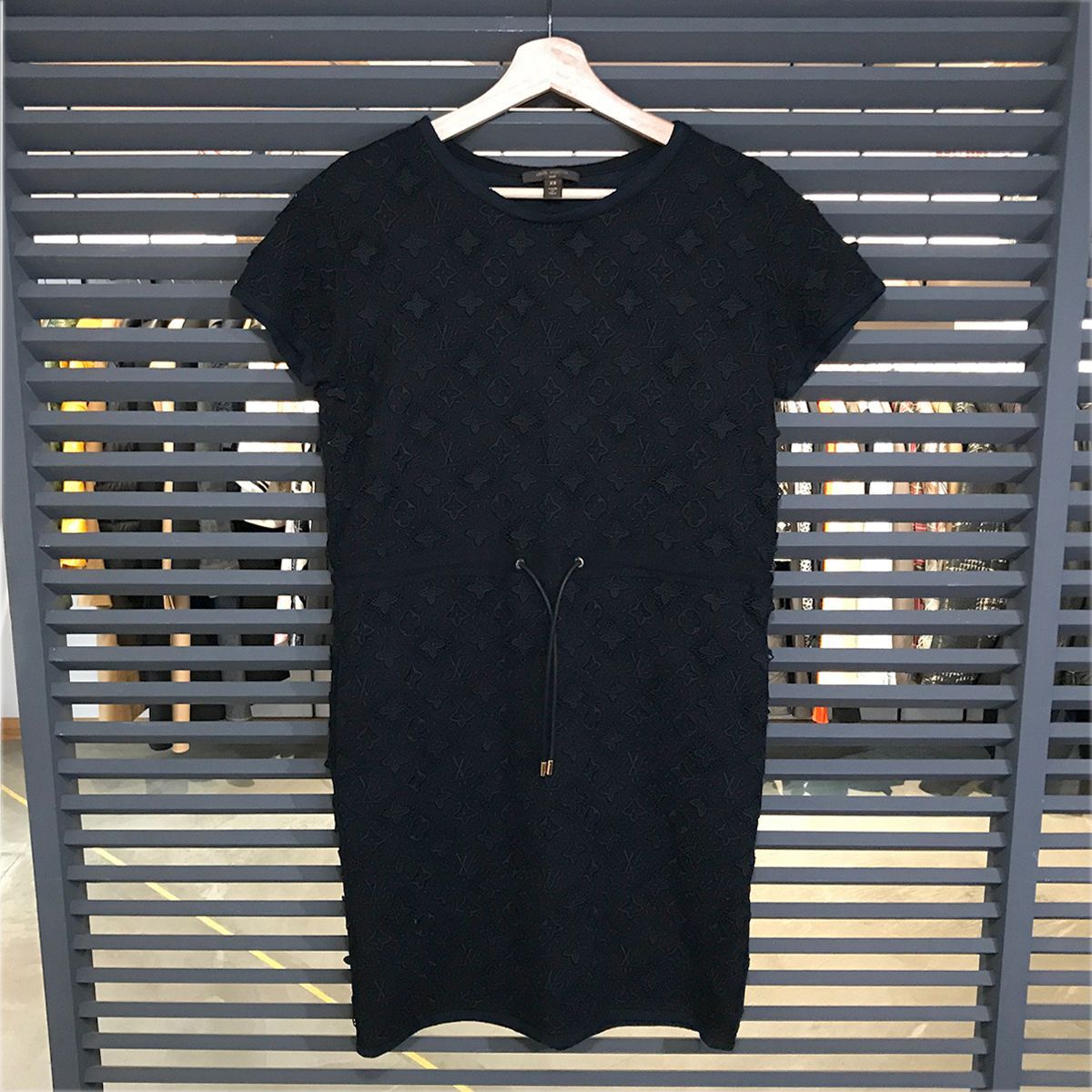 ルイヴィトン モノグラム 半袖ワンピース ブラック XS レディース 黒 14433