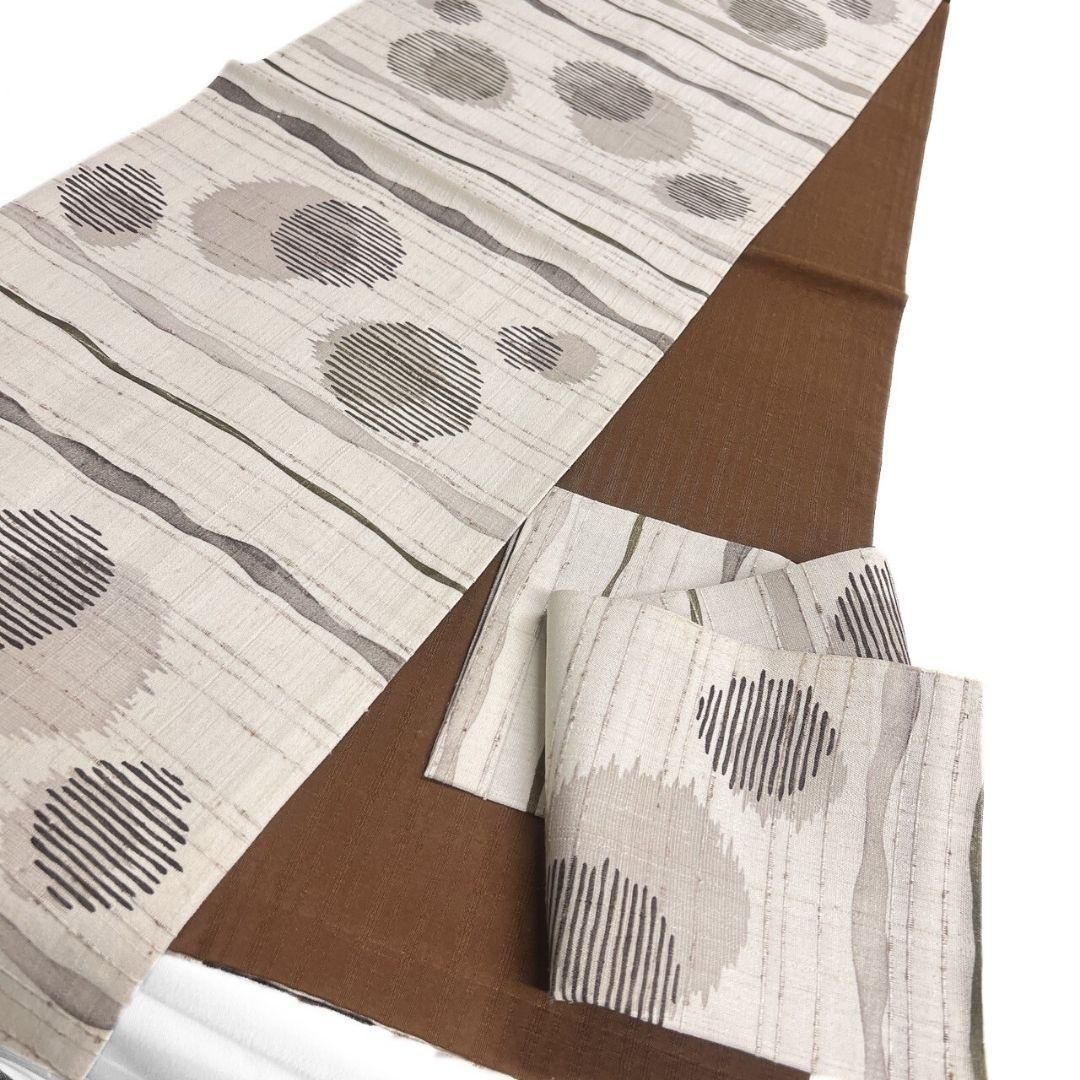 作り帯 付け帯 袋帯 一期一会 飛翔鶴 波模様 生成色 金彩 O-4805