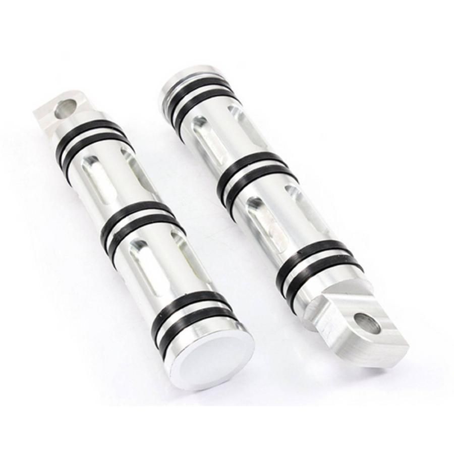 ハーレー エッジカット フットペグレストハーレースポーツスターツーリング ロードキング（銀）