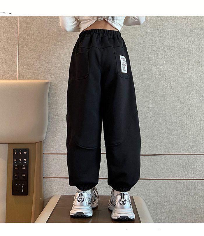 子供服 女の子 ロングパンツ ジュニア ボトムス 裹起毛 長ズボン ゆったり シンプル ウエストゴム ポケット付き スポーツ ゆったり ボトムス 普段着 カジュアル シンプル 秋冬 byp8258