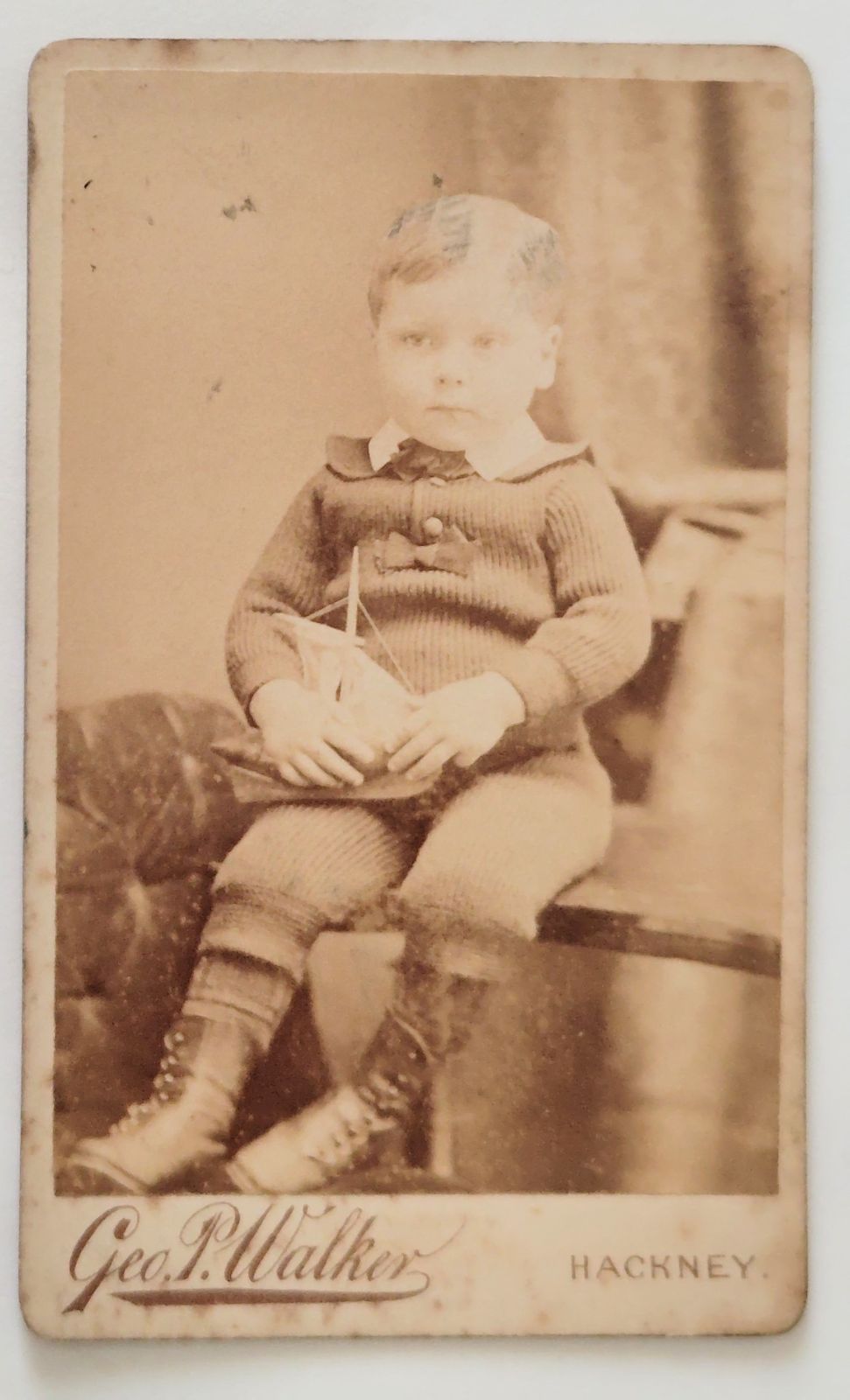 カルト・ド・ヴィジット 2 少年 生写真 モノクロ写真 ポート