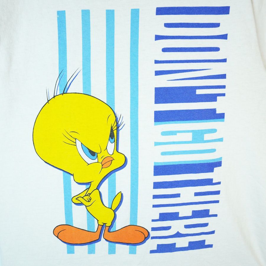 ルーニーテューンズLooney TunesキャラクターTシャツアメリカアニメTキャラ物トゥイーティー TweetyワーナーブラザーズWB白ホワイトブルーイエローvintageヴィンテージ40222 - メルカリ