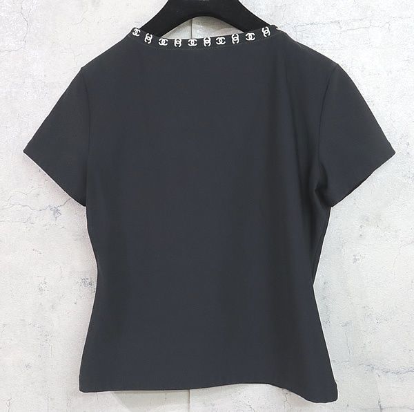 シャネル CHANEL カットソー レーヨン ブラック 広尾店】美品 シャネル CHANEL ココマーク カットソー マイヨ