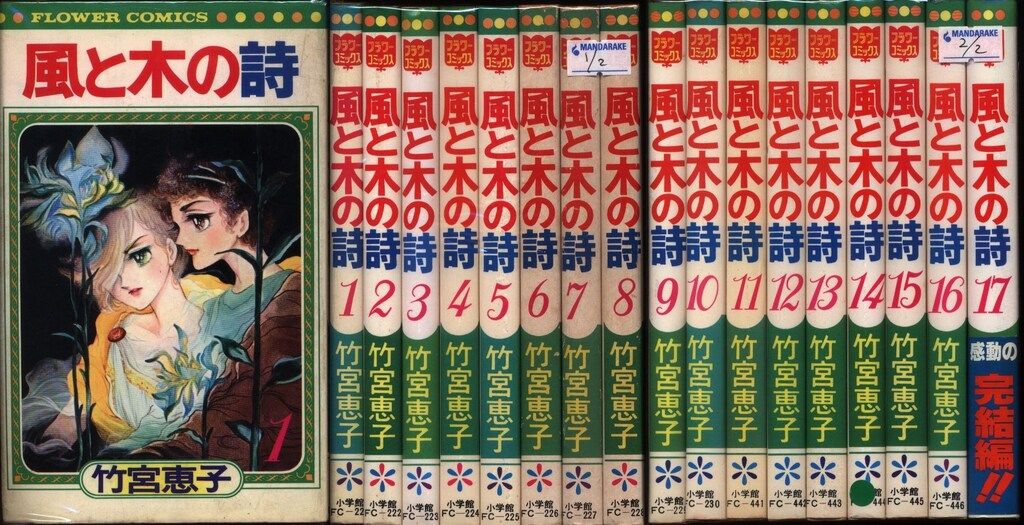 小学館 フラワーコミックス 竹宮恵子 風と木の詩全17巻 初版セット ※