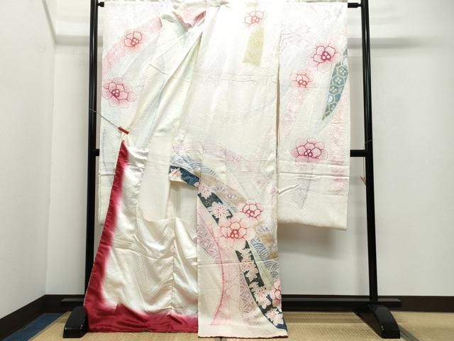 平和屋着物○豪華振袖 総絞り 熨斗花文 金彩 仮絵羽 逸品 未使用  