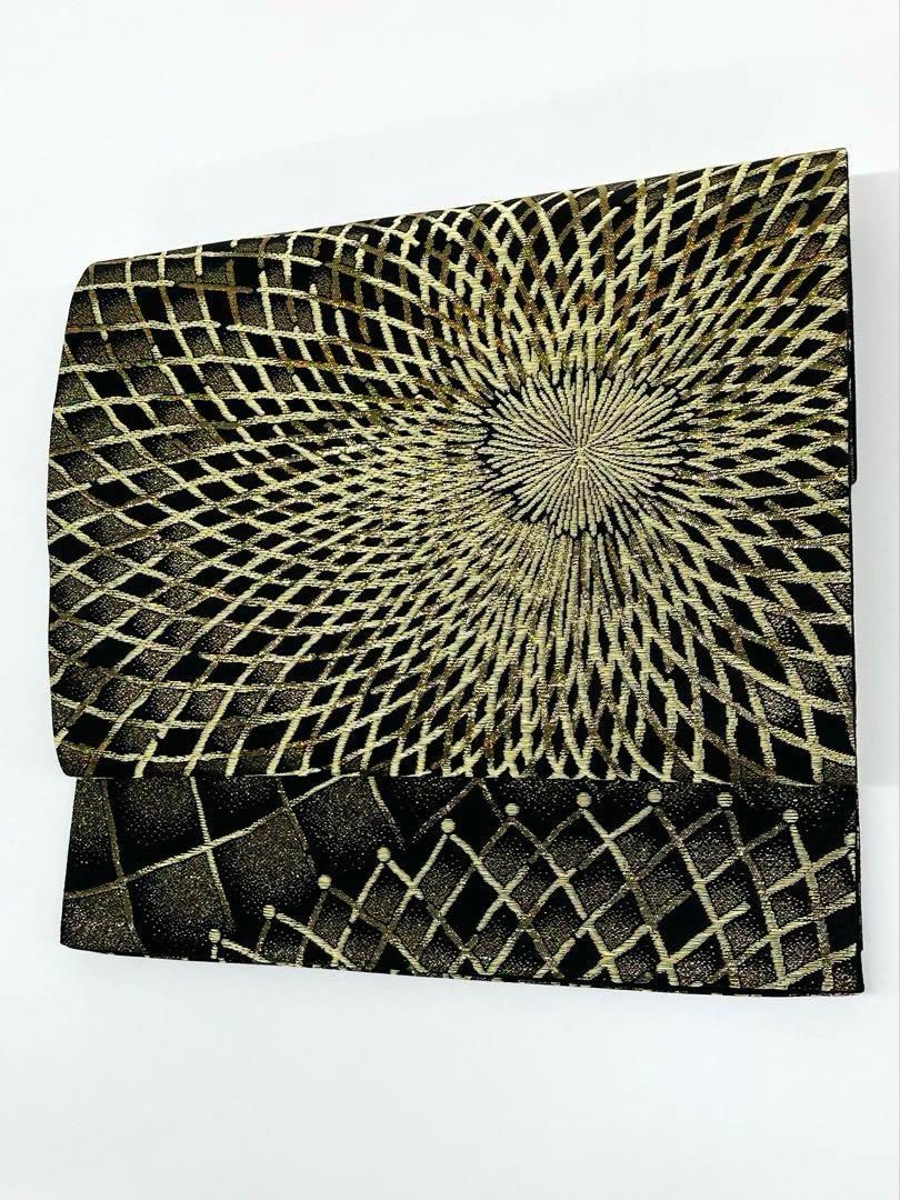 袋帯 七色 キラキラ モダン 金糸 正絹 未使用品 六通 - メルカリ