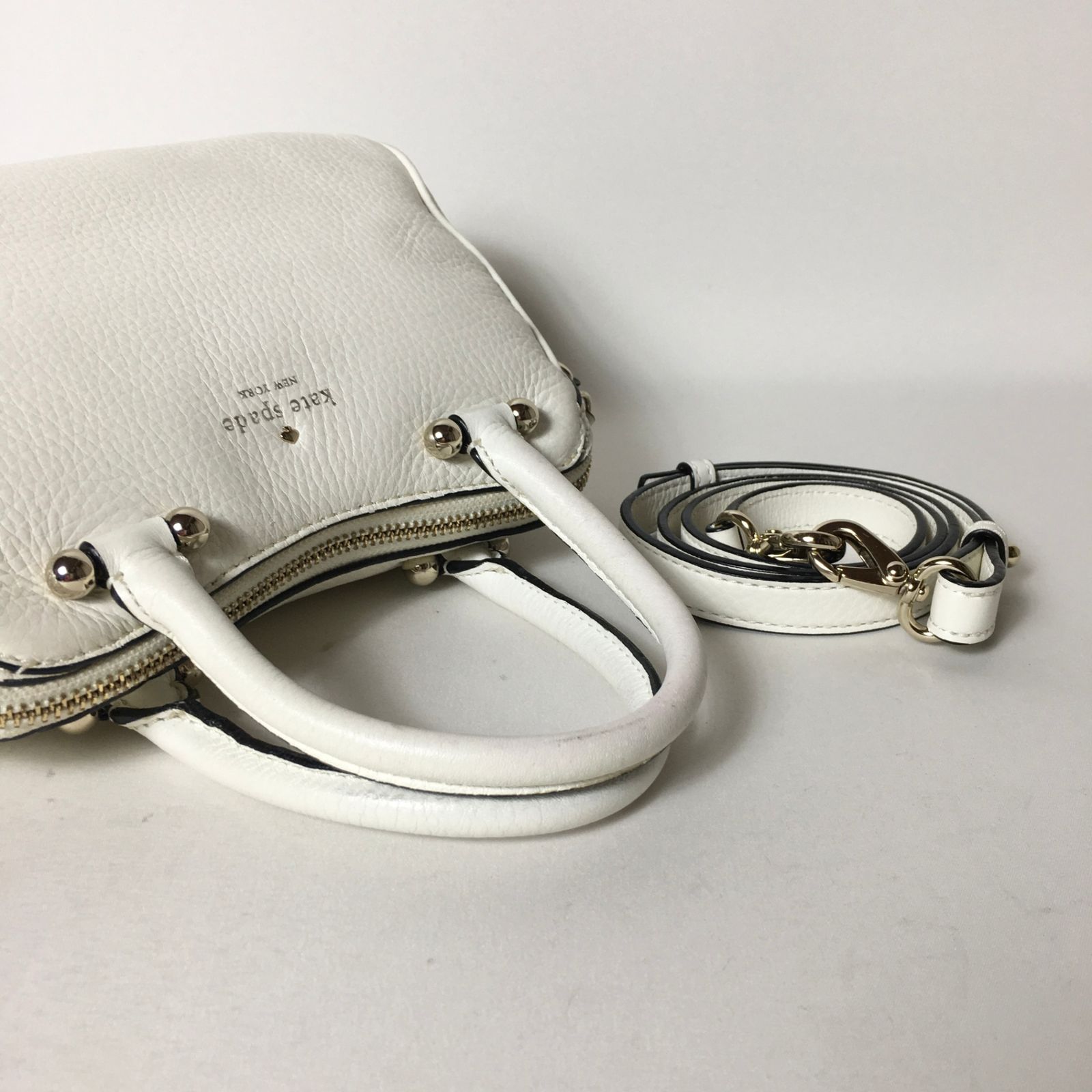 2508-28｜美品｜ケイトスペード 2WAY ハンドバッグ レザー ホワイト