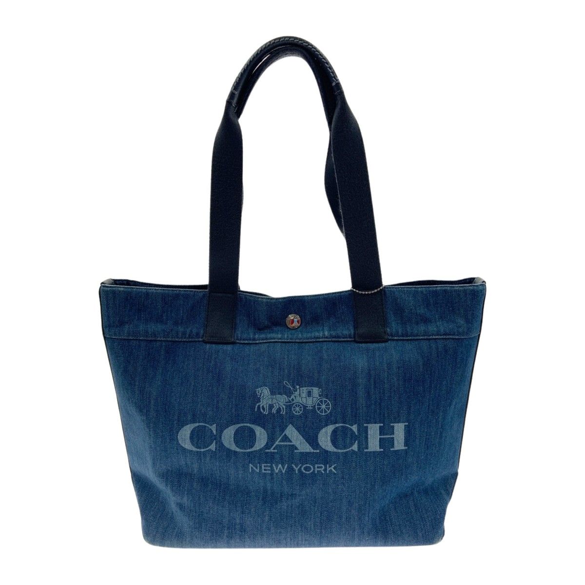 〇〇COACH コーチ トートバッグ デニム キャンバス F25902 ネイビー