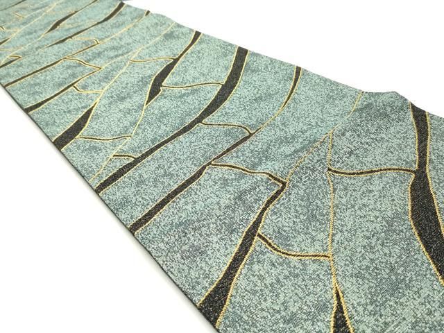 平和屋着物○染色作家 斉藤三才 全通柄袋帯 竹文 三才鳥 金糸 正絹