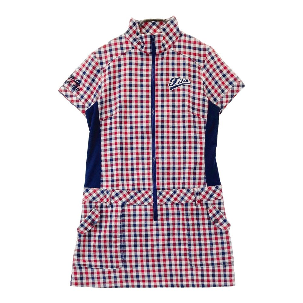 サイズ：L FILA GOLF フィラゴルフ ハイネック 半袖ワンピース 総柄