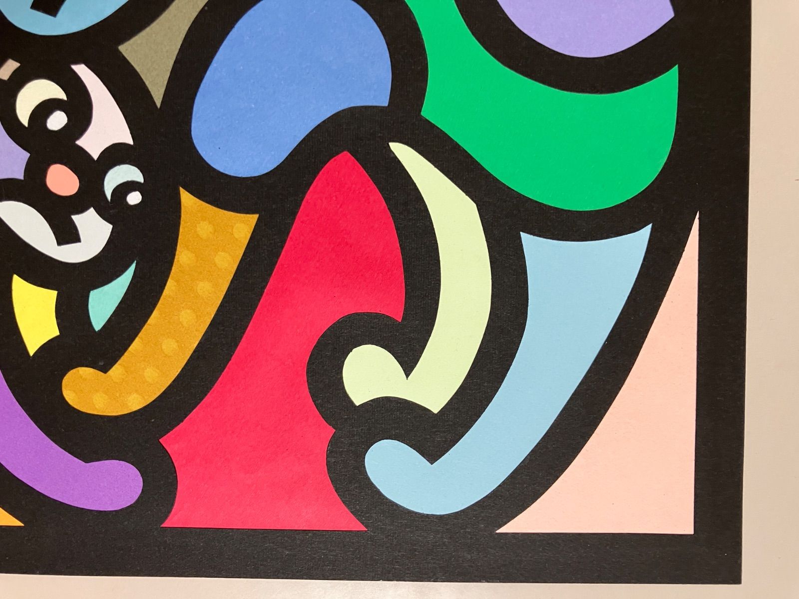 A4サイズ 178-1 Cat Alphabet - M” 2025 Original art work on paper cutting with collage by CHOP POP ◆ UVカットアクリルフレーム付き◆ Pop Art WWW_OLIVIERBERNSTEIN_COM